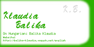 klaudia balika business card